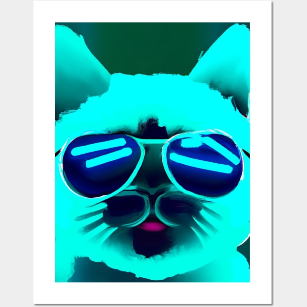 Cat with Sunglasses Wall Art by maxcode